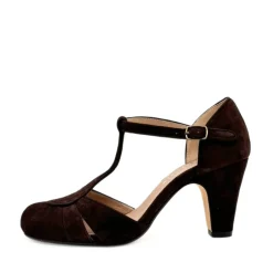 Mulberry Suede T-Strap Heels Best