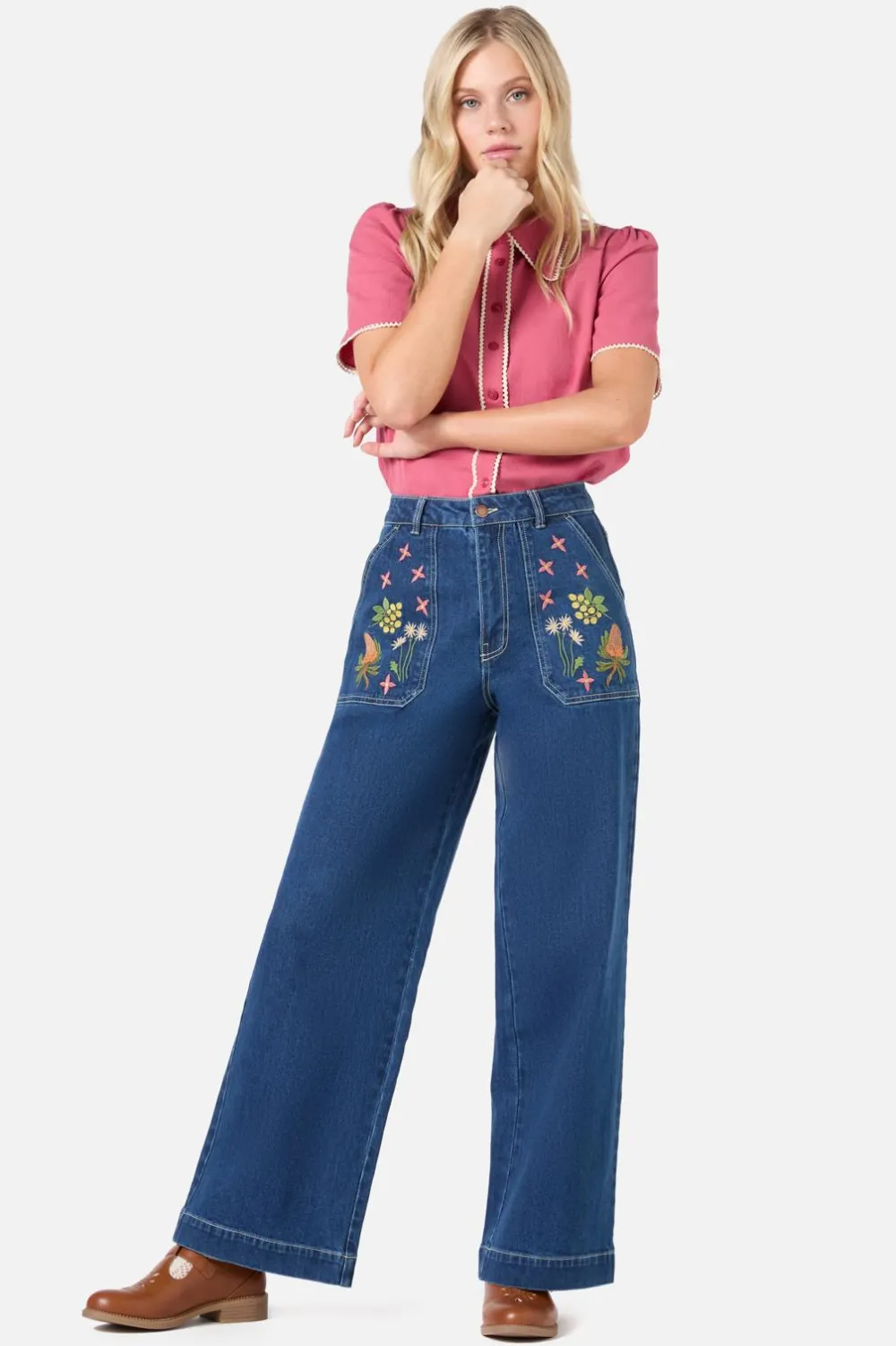 Native Embroidered Denim Jean Outlet