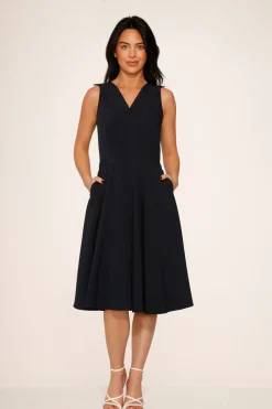 Navy Blue Swing Dress Discount