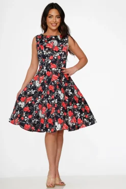 Navy Floral Swing Dress Online