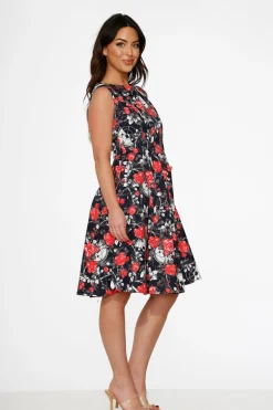 Navy Floral Swing Dress Online