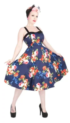 Navy Floral Swing Dress Sale
