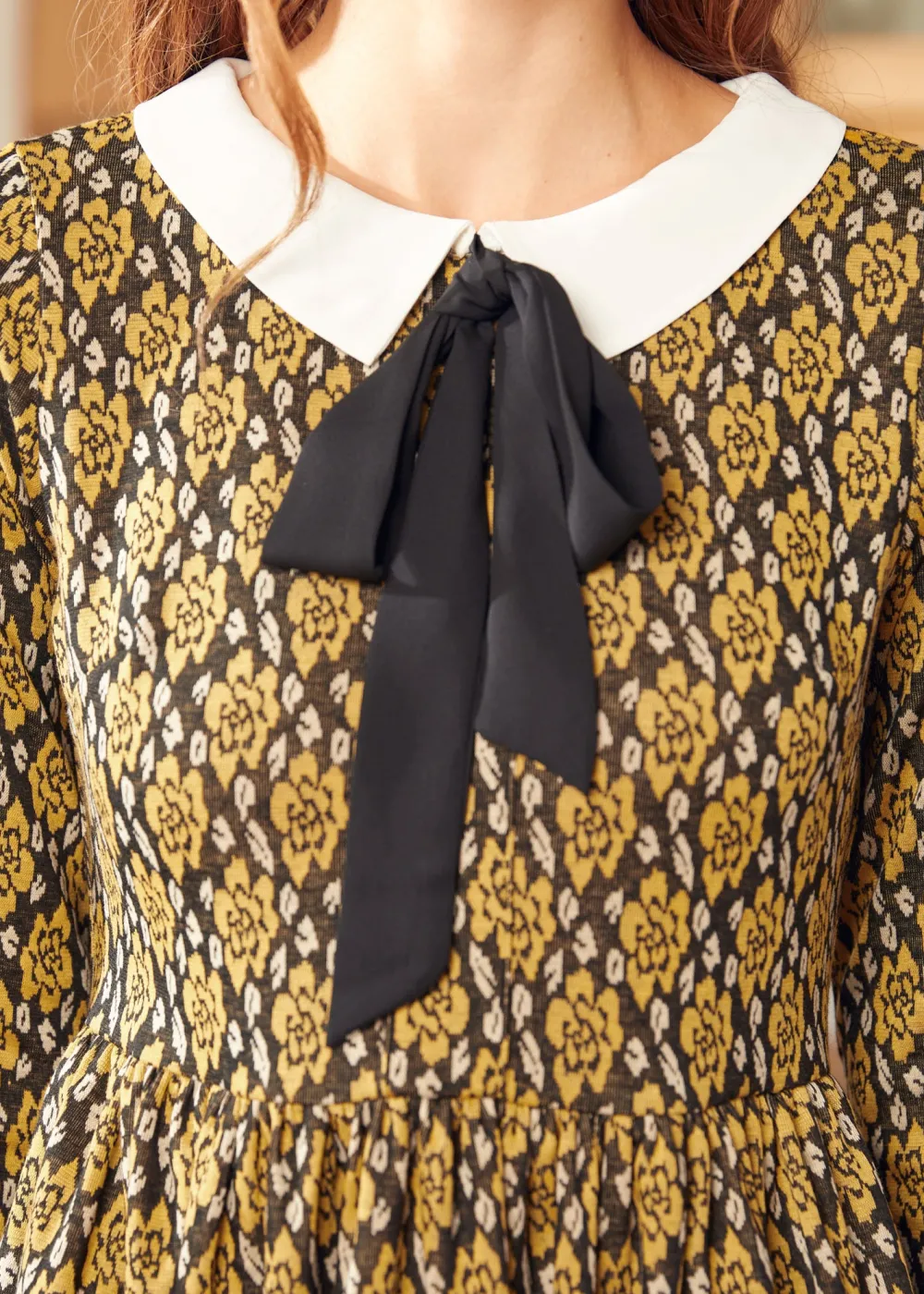 Nifty Fifties Flare Collar Dress Golden hour