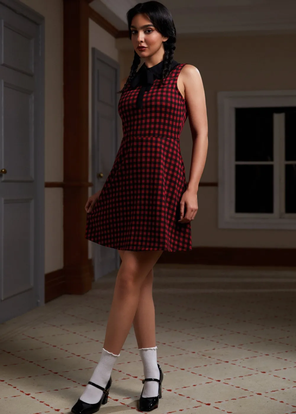 BTC November Nostalgia Flare Dress Checkered Charm New