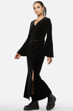 Obsidian Velvet Flare Top Hot