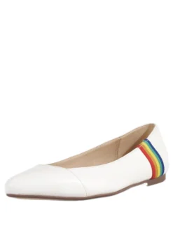 Pammy Rainbow Ballet Flats WHITE Best