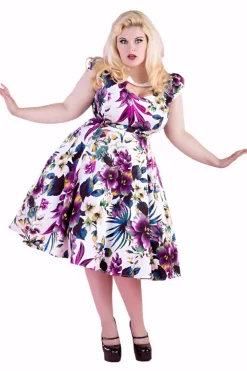Pansies Floral Swing Dress Hot