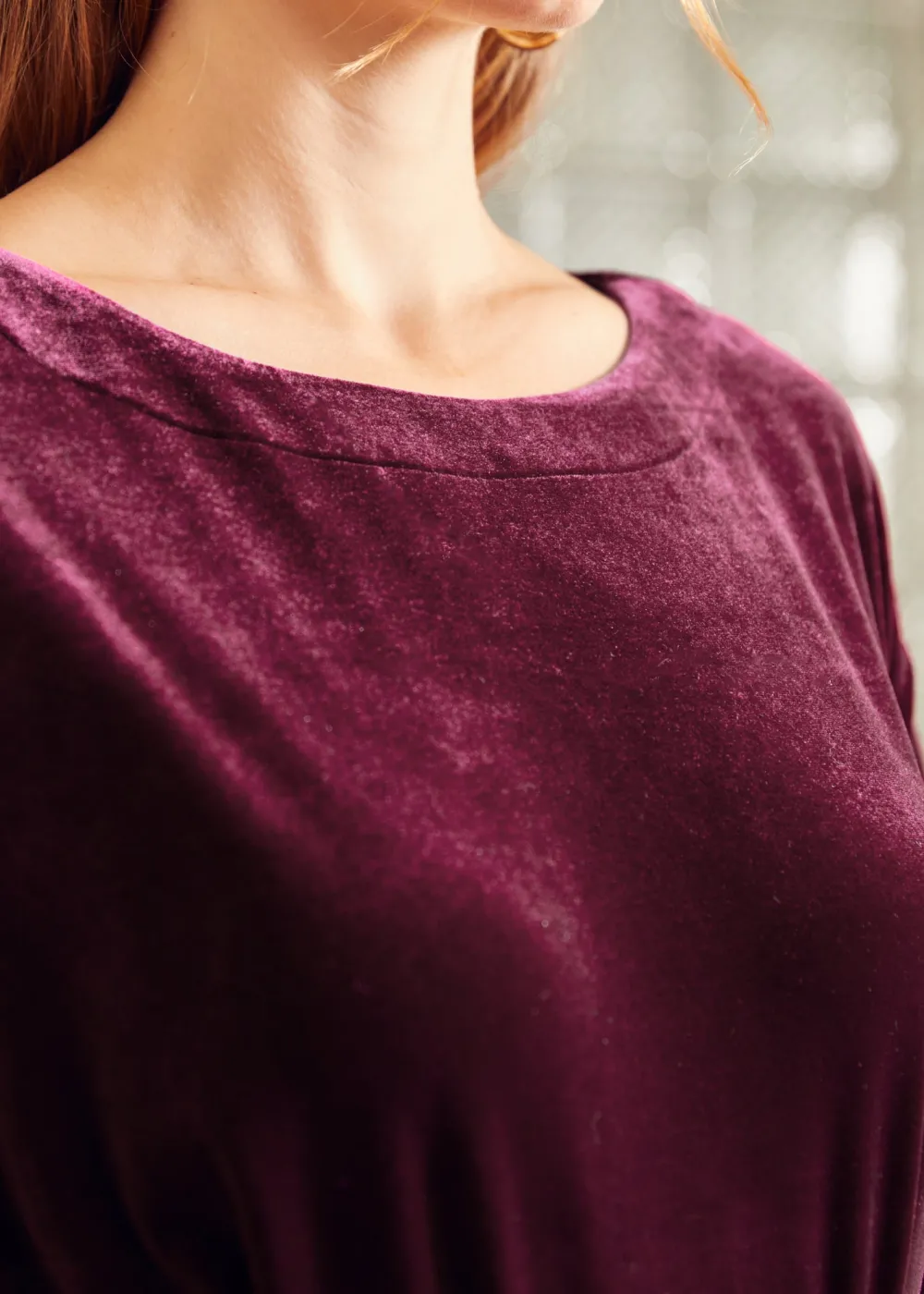 Past Perfections Boatneck Tunic Top Rich Raisin New