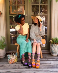 Pasta Lover Black Sheer Crew Sock Sale