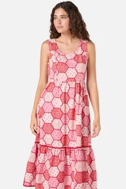 Patchwork Tiered Midi Dress Online