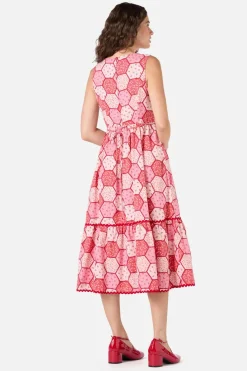 Patchwork Tiered Midi Dress Online