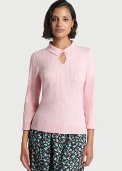 ModCloth Pearly Paradise Keyhole Sweater Pink Sale