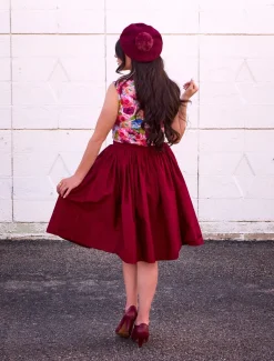 Peggy Swing Skirt in Burgundy Outlet