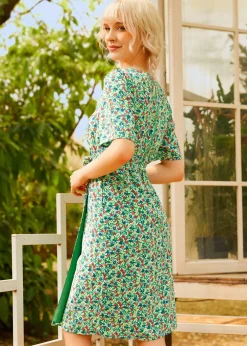 BTC Petal & Promise Wrap Dress Green Floral Clearance