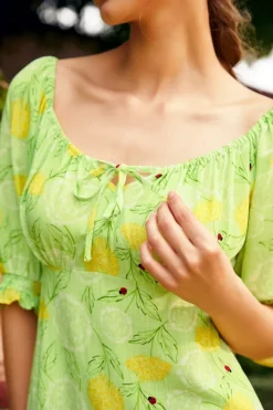 ModCloth Picnic in Paradise Babydoll Dress Dandy Floral Mint Best