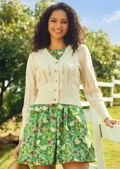 Picnic in the Park V-Neck Cardigan Sand Castle Dream Hot