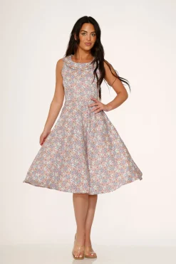 Pink Daisy Floral Swing Dress Discount