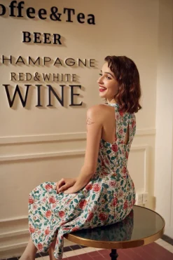 Pink Floral Swing Dress Hot