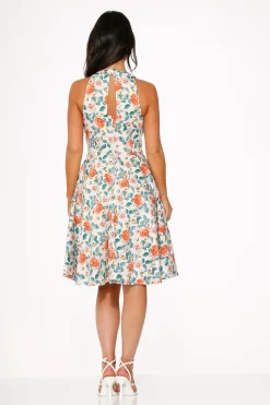 Pink Floral Swing Dress Hot