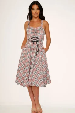 Pink Plaid Swing Dress Hot