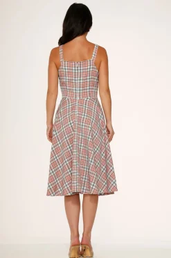 Pink Plaid Swing Dress Hot