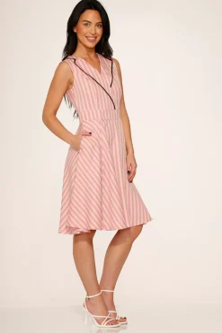 Pink Stripe Swing Dress Hot