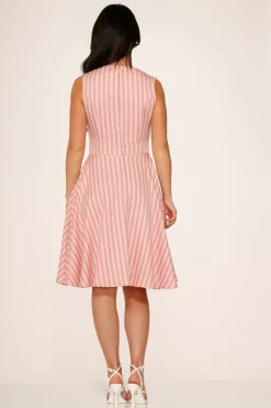 Pink Stripe Swing Dress Hot