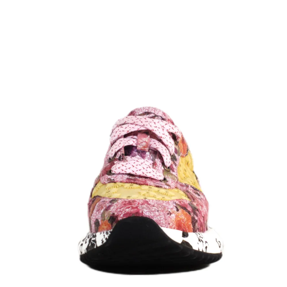 Pinky Floral Dad Sneakers PINK AND YELLOW New