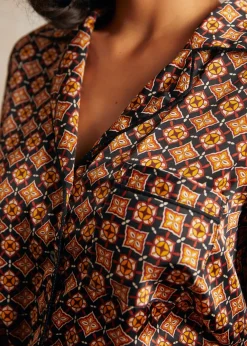 BTC Playful Past Long Sleeve Blouse Golden Hour Geo Clearance