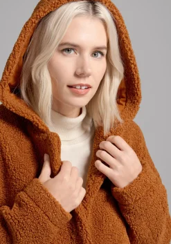 ModCloth Plush On You Teddy Jacket Brown Sale