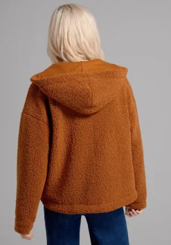ModCloth Plush On You Teddy Jacket Brown Sale