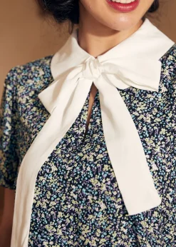 Positive First Impressions Tie-Neck Blouse Field Notes Outlet