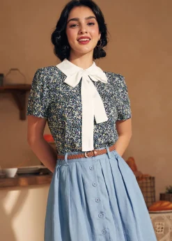 Positive First Impressions Tie-Neck Blouse Field Notes Outlet