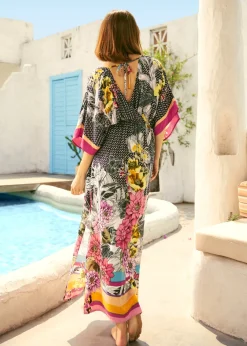 Postcards from Paradise Maxi Dress Obsidian Tile New