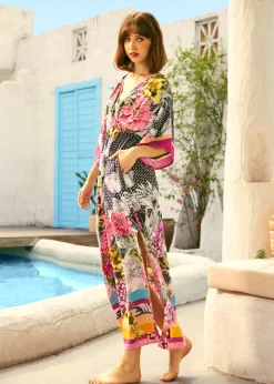 Postcards from Paradise Maxi Dress Obsidian Tile New