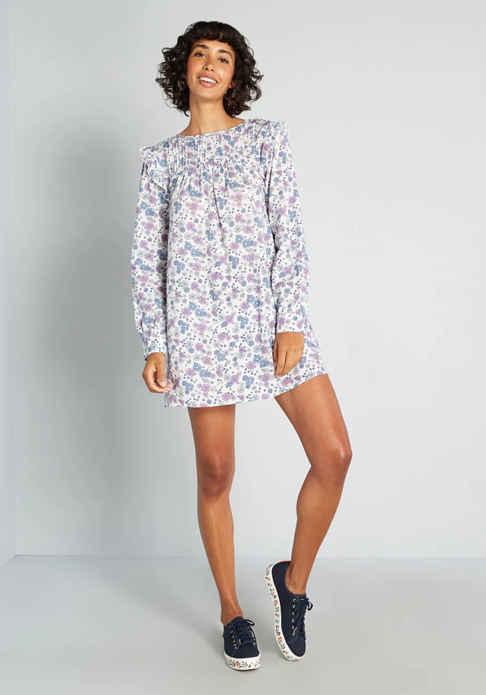 Shaoxing Lidong Trading Co Prairie Doll Mini Dress White Floral Online