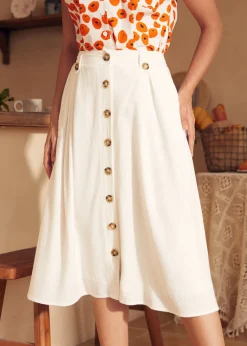 Press de Provence Skirt Ivory Online