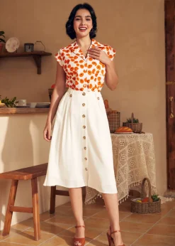 Press de Provence Skirt Ivory Online