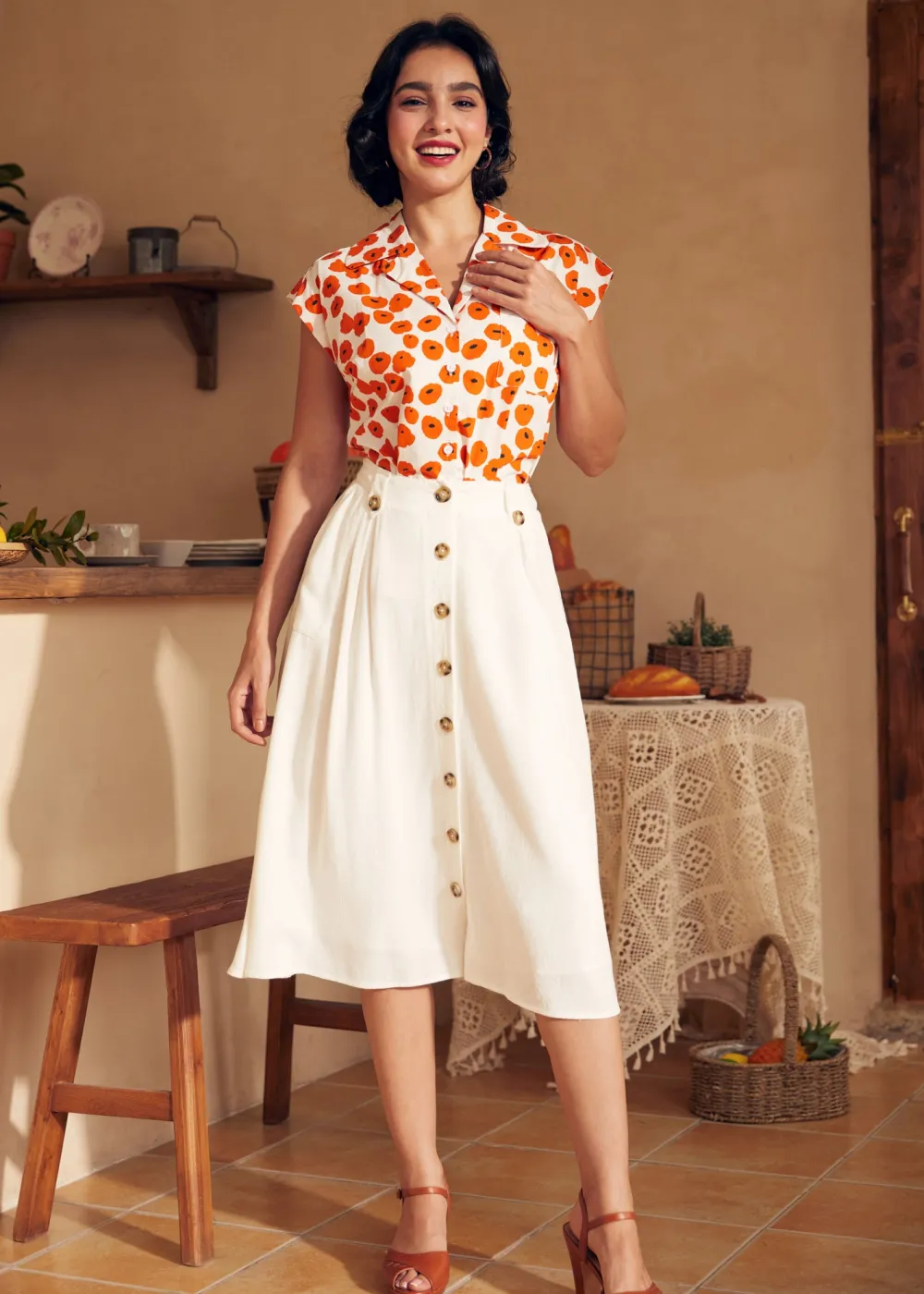 Press de Provence Skirt Ivory Online