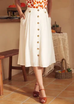 Press de Provence Skirt Ivory Online
