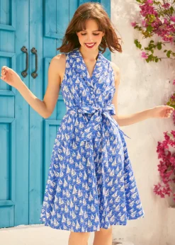 Pressed & Best Shirt Dress Skipper Blue New