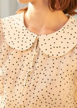 Prim & Peplum Blouse Pepper & Cream Hot