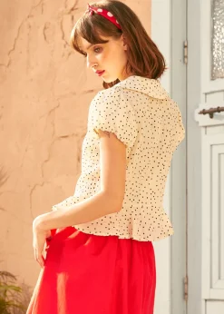 Prim & Peplum Blouse Pepper & Cream Hot