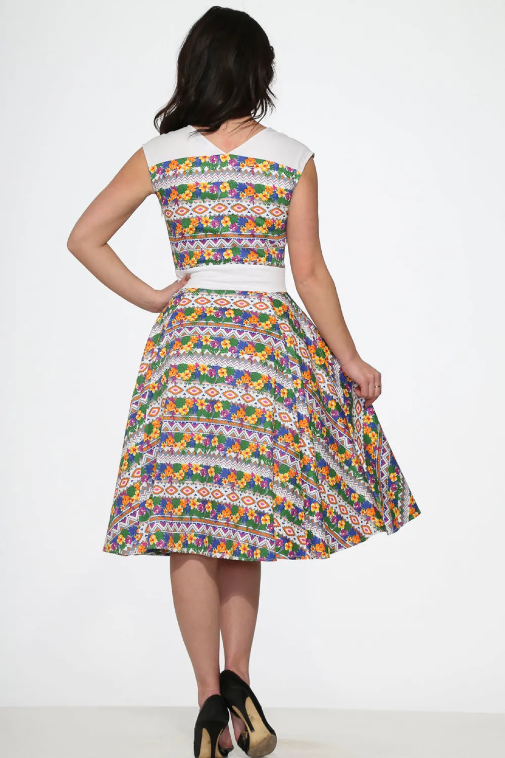 Purple Floral Swing Dress New