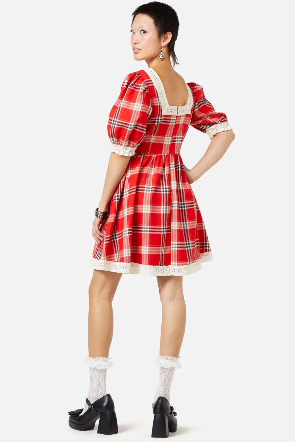 Queen Of Cats Tartan Dress Hot
