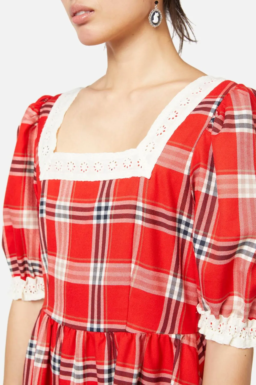 Queen Of Cats Tartan Dress Hot