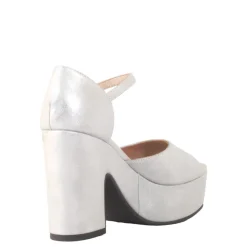 Quill Silver Platform Heels SILVER SHIMMER Discount