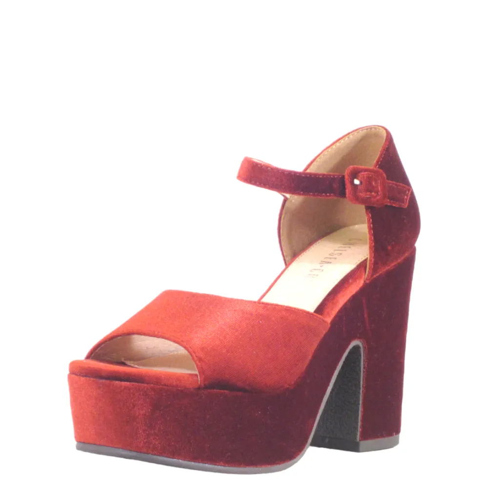 Quill Velvet Platform Heels Outlet