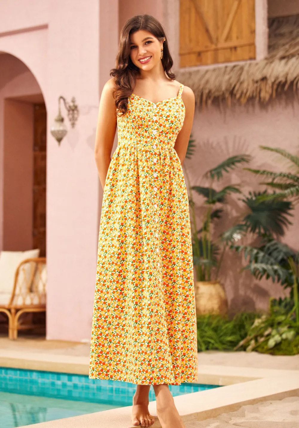 Quite Clearly Charismatic Midi Dress Orange Blossom Best