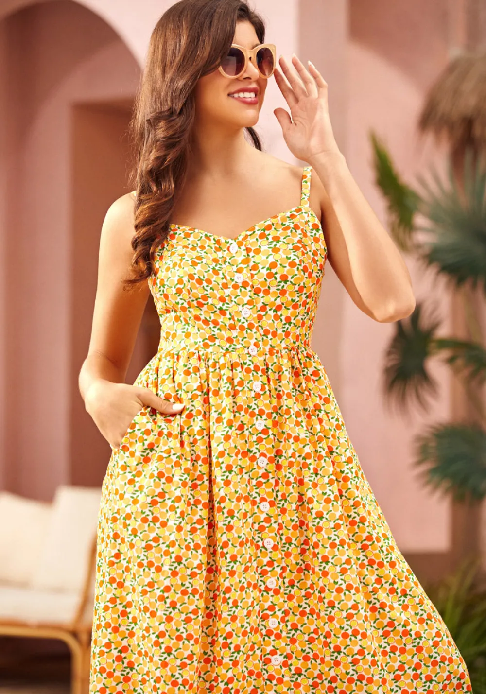 Quite Clearly Charismatic Midi Dress Orange Blossom Best